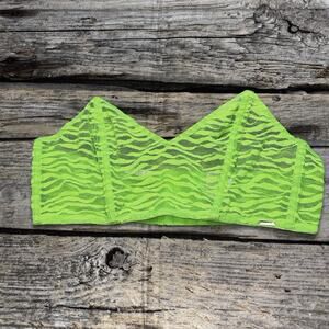 Savage X Fenty ' All Over Me Lace Bandeau Bralette (Green Tea)- Medium